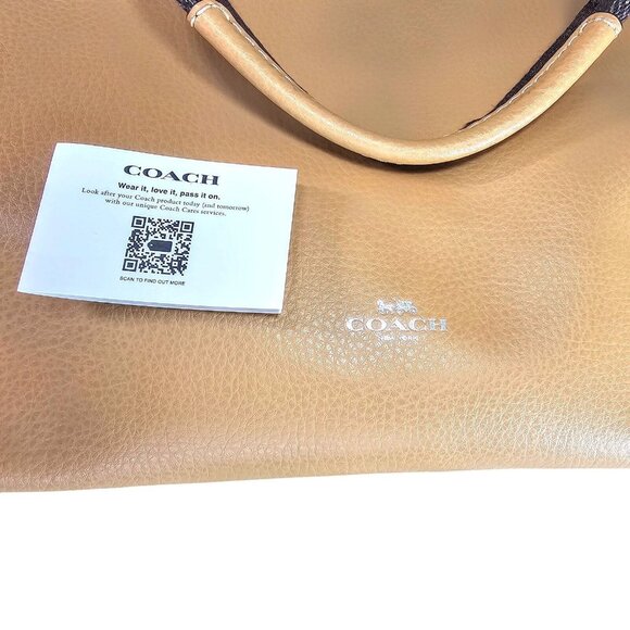 Coach 58660 Derby Tote Pebble Leather Shoulder Bag Latte NWT - Picture 5 of 13